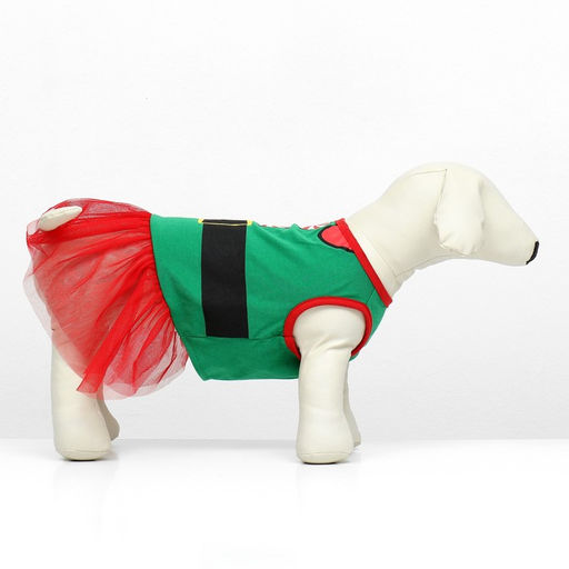Костюм для животных Эльфийка, размер S (ДС 27, ОГ 38, ОШ 25 см), красно-зелёный - Simaland фото 2