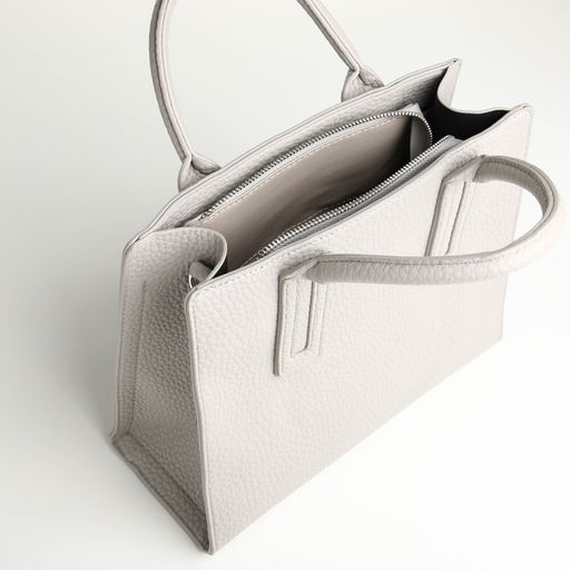 Сумка женская тоут TEXTURA на молнии, 29×10×25 см, однотонная, серая