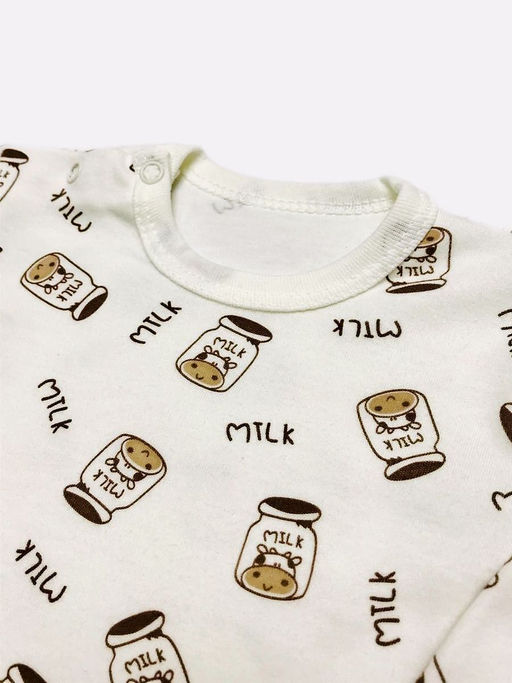 Джемпер интерлок-пенье на 2 кнопках, арт.C-JM022(2)-ITp, цвет белый микл/milk - Мамин малыш фото 2