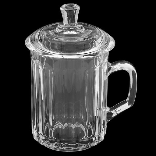 Кружка стеклянная Анчан 320мл, д8см, h10,5см, стеклянная крышка, общая h14,5см, в коробке, Дели Гласс (Deli Glass) (Китай) - Домашняя мода фото 3