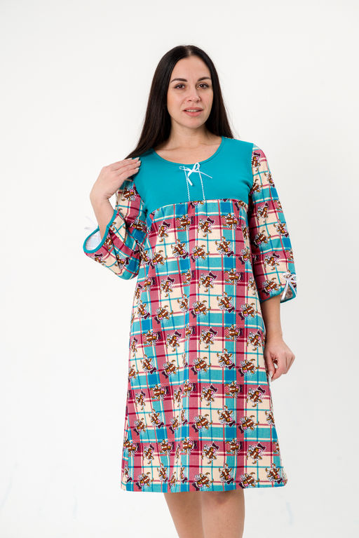 Ночная сорочка женская из футера Эмма изумрудно-бордовый - Амадэль фото 10