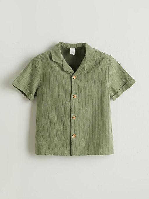 Keten Kar???m Erkek ?ocuk G?mlek ve ?ort 2li