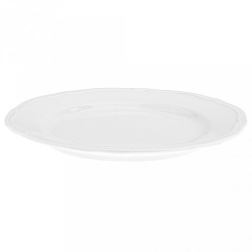 "Совершенство" Тарелка мелкая фарфоровая д190мм h19мм, белый, рельефный декор, волнистый край (Китай)