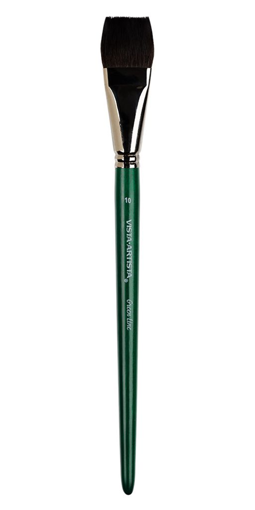 Кисть Green Line VISTA-ARTISTA 90212-10 имитация белки плоская 1 шт короткая ручка №10