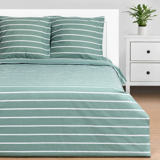 Постельное бельё Этель Дуэт Mint stripes 143х215 см-2шт, 220х240см, 70х70см-2шт, 100% хлопок, поплин  фото 3