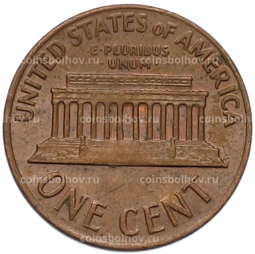 Монета 1 цент 1969 года D США