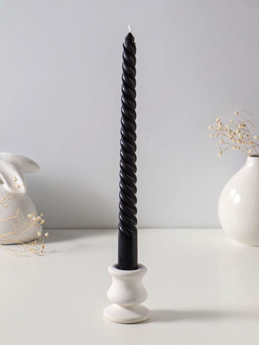 Свеча витая 25 см (набор 3 шт) 57 гр, 5 ч, цв. чёрный