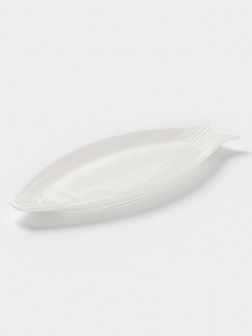 Блюдо для рыбы Доляна White Label, 36×14.5×3 см, фарфор, белое