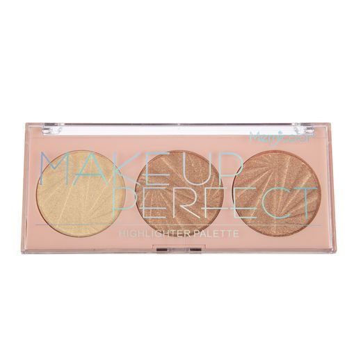 MC2021№01 Хайлайтер для лица и тела 3 цвета золото MAKEUP PERFECT HIGHLITER PALTTE