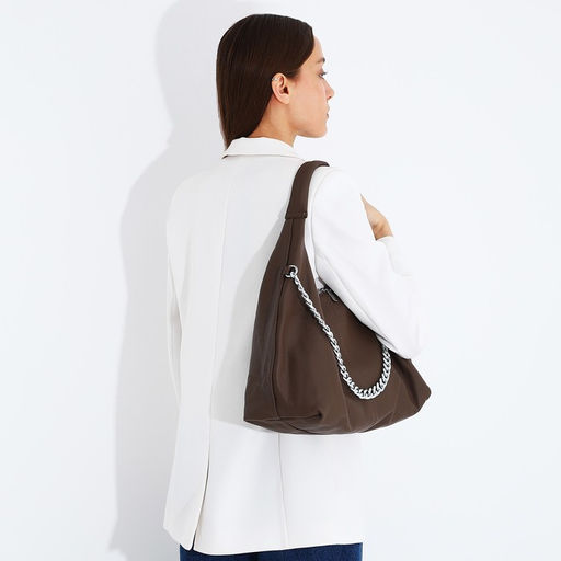 Сумка-мешок на молнии, наружный карман, цвет коричневый - Simaland фото 8