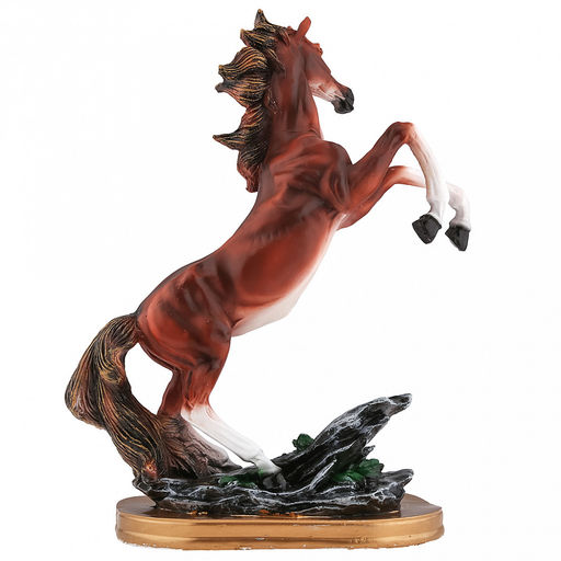 Скульптура-фигура для сада из полистоуна "Лошадь в яблоках на подставке" h41см, коричневый, "Символ 2026 года" (Россия)