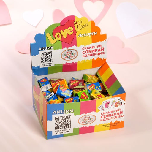 Цена за 100 шт. Жевательная резинка Love is Микс, 4.2 г