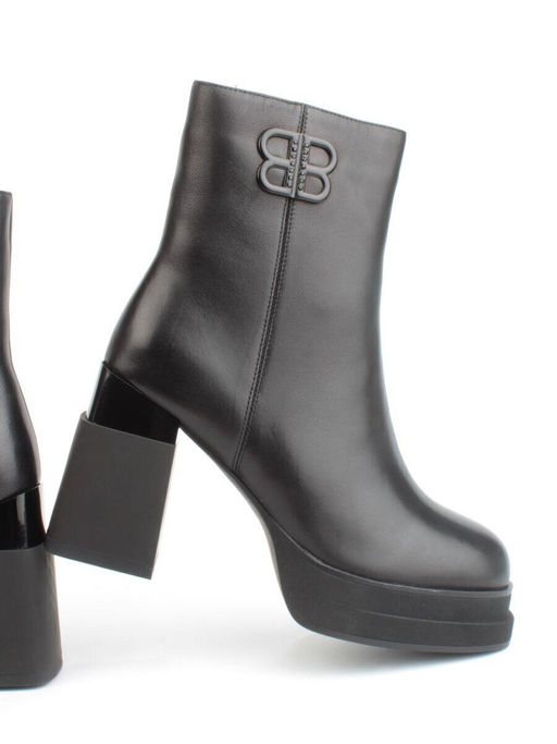 04-M3-H271 BLACK Ботильоны зимние женские (натуральная кожа, натуральный мех)