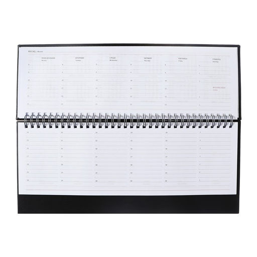 Планинг недатированный 100 х 300 мм, 56 листов, на гребне, обложка из искусственной кожи, чёрный - Calligrata фото 6