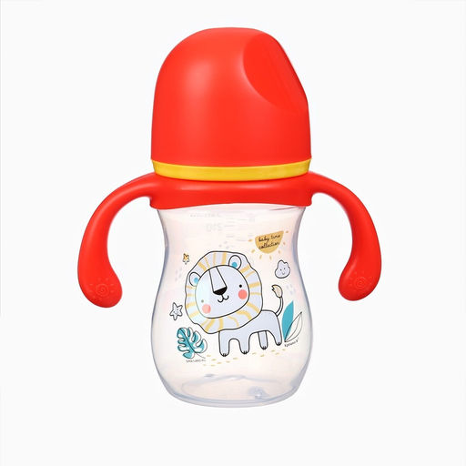 Бутылочка для кормления Крошка Я Baby time collection, широкое горло, от 6 мес., 240 мл, красная