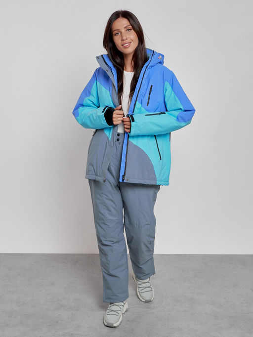 Горнолыжный костюм женский большого размера зимний синего цвета 02308S - Chunmai фото 12