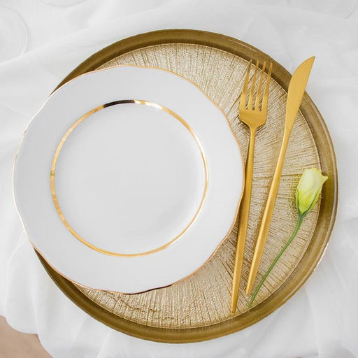 Столовые приборы Magistro Фолк, 4 предмета, нержавеющая сталь, золотистые  фото 8