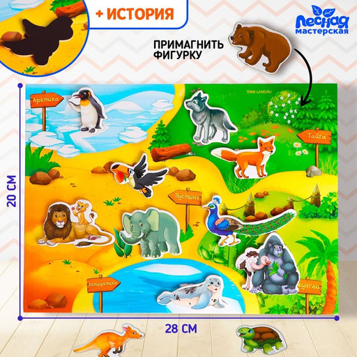 Магнитный конструктор-планшет Зоопарк