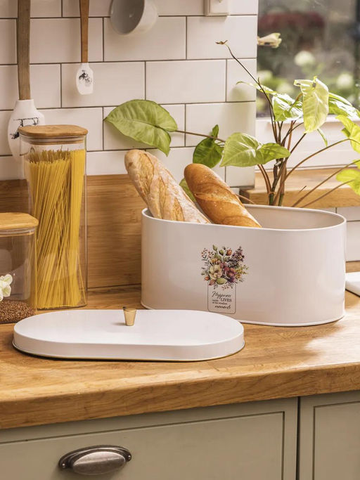 НАБОР AGNESS FLORAL MOOD 2В1 ХЛЕБНИЦА 34*20*18 СМ, БАНКА ДЛЯ СЫПУЧИХ 12*17,5 СМ 3 ШТ  фото 13