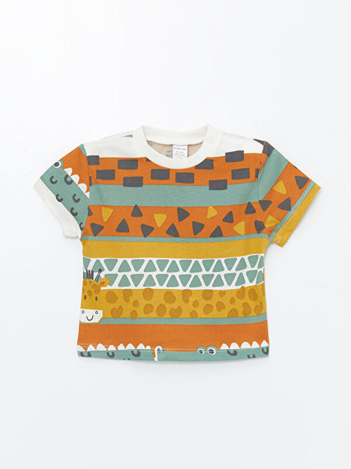 Bisiklet Yaka Bask?l? Erkek Bebek Ti??rt 2li - Waikiki фото 3