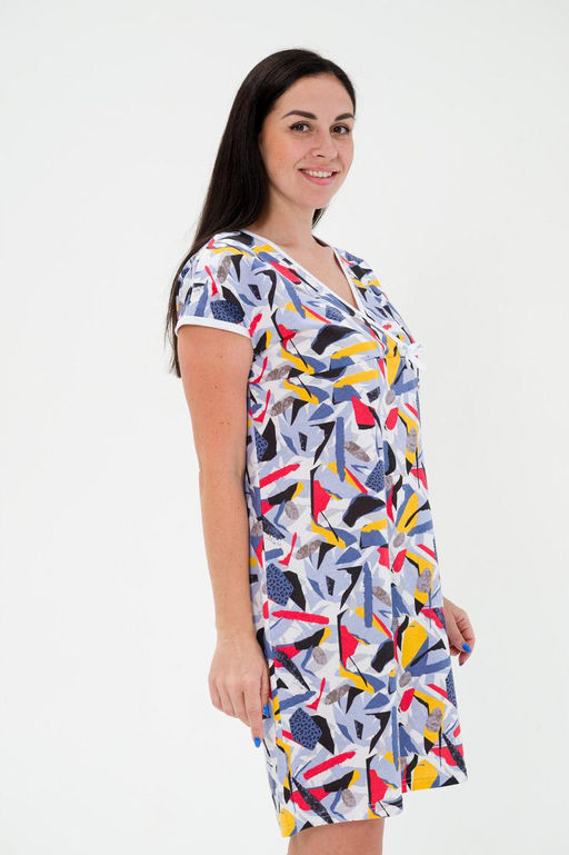 Ночная сорочка из кулирки Социал спущенное плечо абстракция - Амадэль фото 2