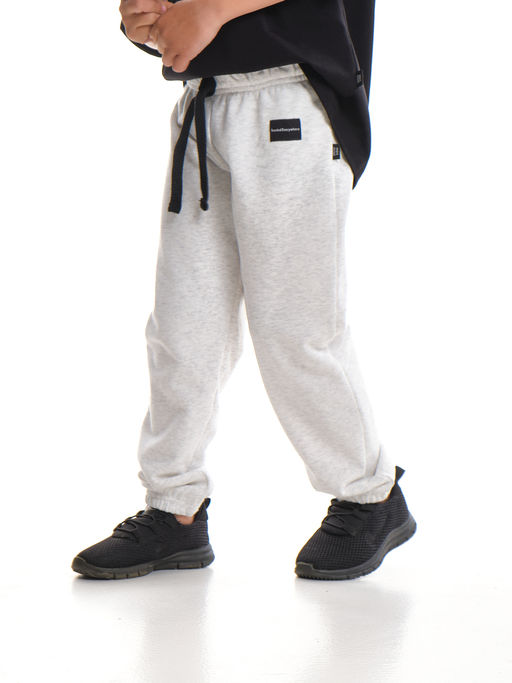 Спортивные штаны на резинке 22-6008 св.серый меланж - Mini maxi фото 6