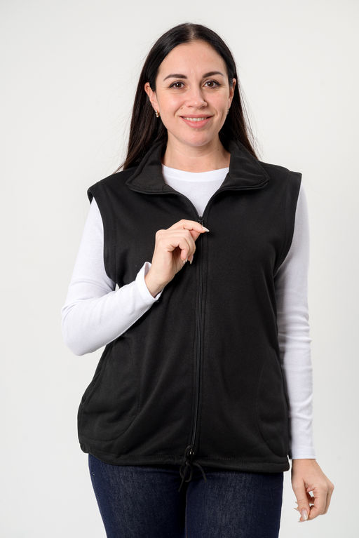 Жилет женский из флиса Чёрный макси - Амадэль фото 2