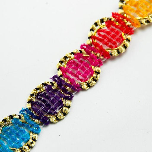 Цена за 25 шт. Тесьма «Многоцветная волна», ширина 2.5 см, 1 м