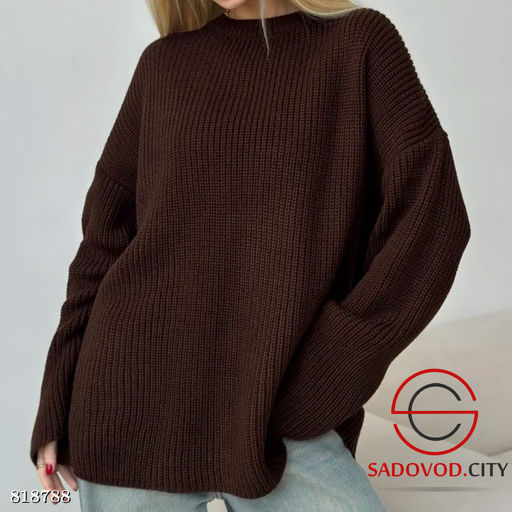 Свитер вязаный однотонный