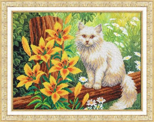 Б-1462 Котенок в лилиях