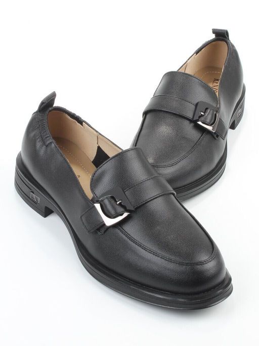 03-PDEB102-1 BLACK Лоферы женские (натуральная кожа)