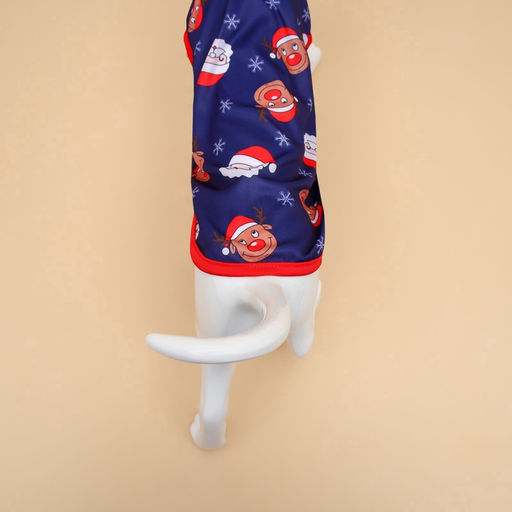 Майка для животных Новогодняя ночь, размер S (ДС 25, ОШ 25, ОГ 35 см), синяя - Пижон фото 4