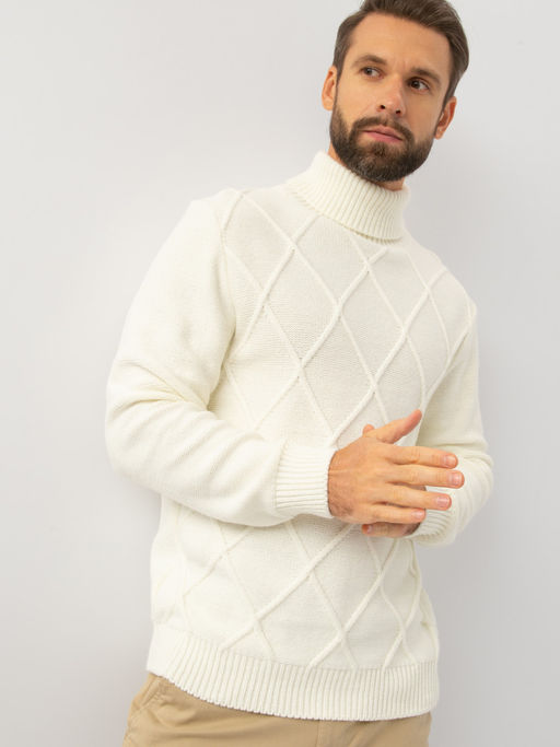 Джемпер высокое горло 32427 снег