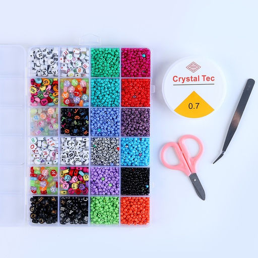 Набор для создания украшений, 24 вида бусин