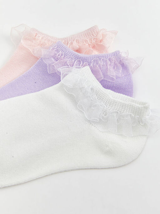 Dantel Detayl? K?z ?ocuk Patik ?orap 3l?