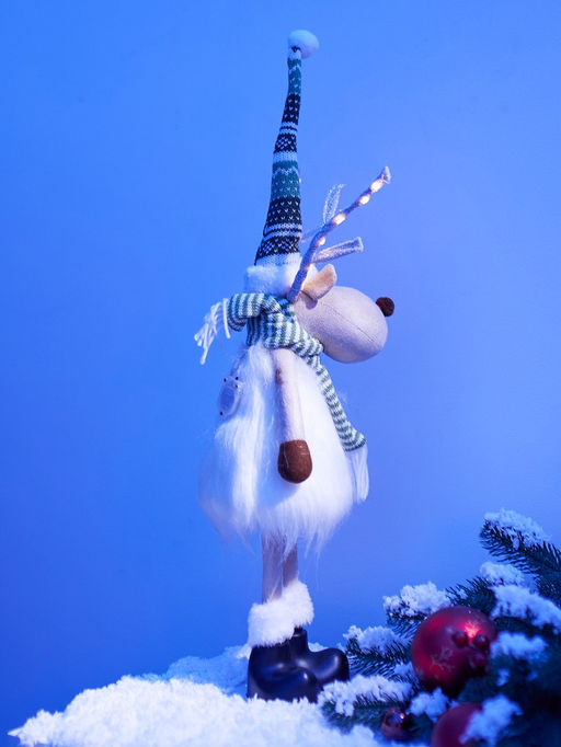 Фигура текстиль «Новогодний лосик» 58 см, 10 LED, от батареек АА×3, свечение тёплое белое