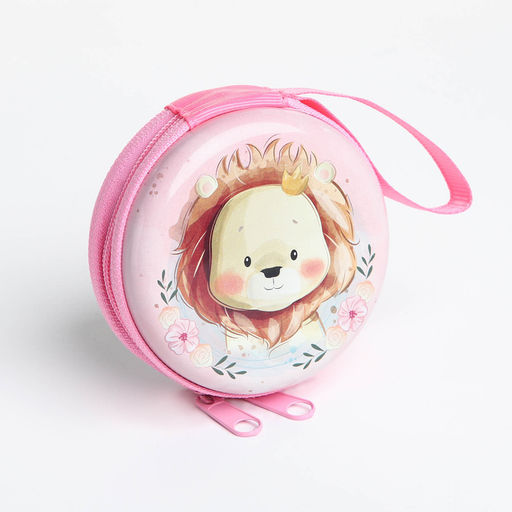 Футляр для монет/наушников на молнии, розовый