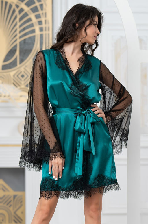 Короткий запашной халат Mia-Amore