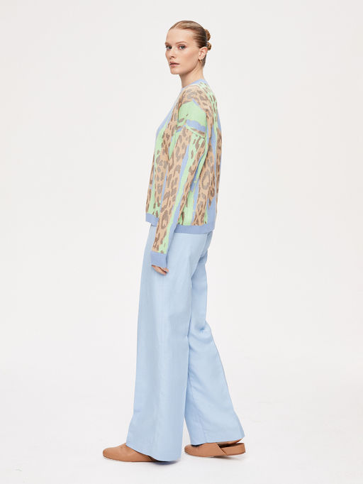 Джемпер с жаккардом леопард 421.070407/Голубой - Seven senses фото 4