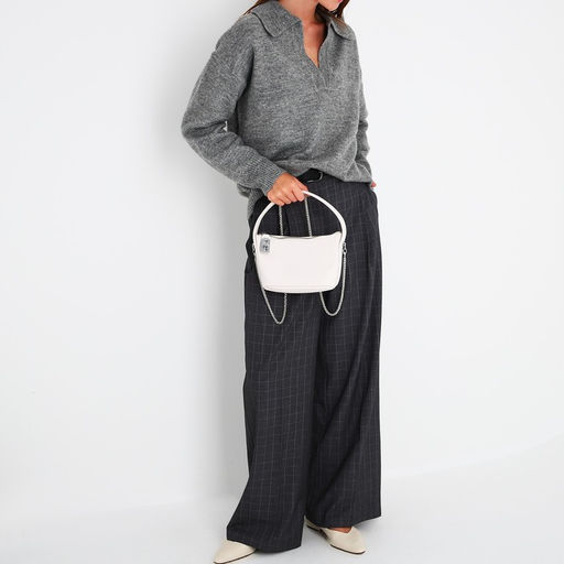 Сумка-багет на молнии, цепочка, цвет белый - Simaland фото 10