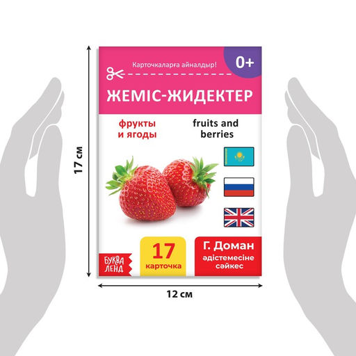 Цена за 4 шт. Книга по методике Г. Домана «Фрукты и ягоды», на казахском языке