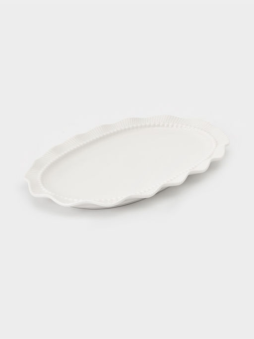 Блюдо сервировочное Breeze, 30.5×19×2 см, керамика, белое