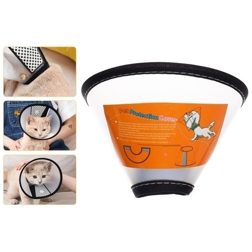 Цена за 4 шт. Воротник ветеринарный на липучках "ЛЮБИМЫЙ БРО", окружность шеи 14-17см, диаметр 30,4см (пакет)