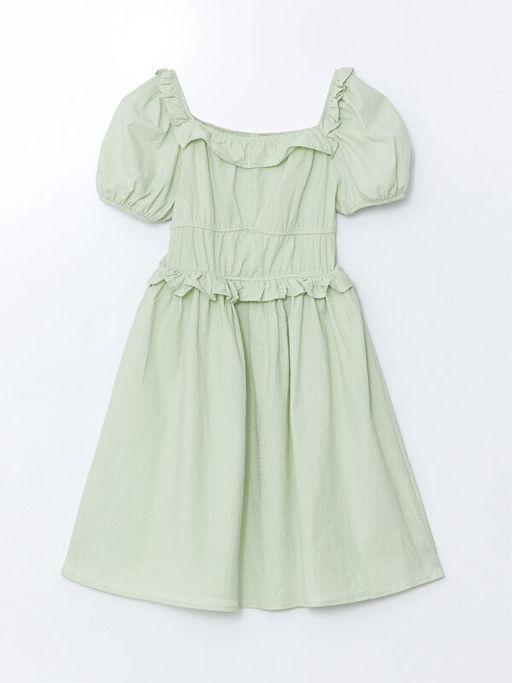 Kare Yaka K?z ?ocuk Elbise