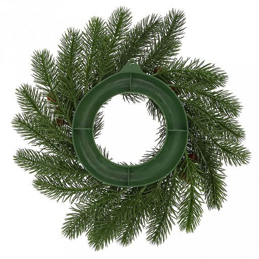 Декоративный венок Елка с ягодой д29см, малый, пластик, зеленый (Россия) - Домашняя мода фото 4