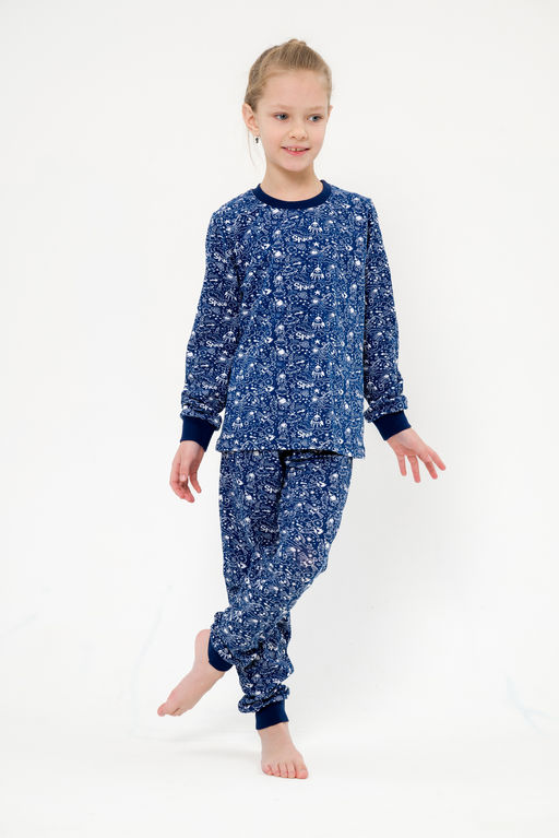 Пижама детская из кулирки пенье на манжетах Дрёма космос - Амадэль фото 7