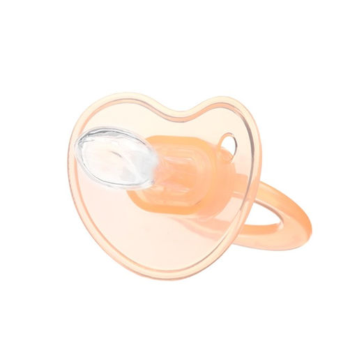 Соска-пустышка ортодонтическая Крошка Я, силикон, от 6 мес., с колпачком, персиковый