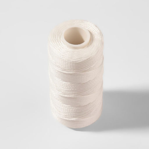 Цена за 2 шт. Нитки вощёные, плетёные, плоские, 150D/16, 0.8 мм, 50±2 м, белые