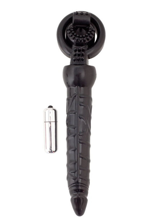 Насадка на пенис Black & Red by TOYFA с вибрацией, PVC, чёрный, 24 см  фото 2