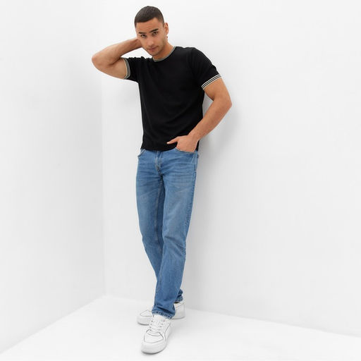 Джемпер мужской короткий рукав MINAKU REGULAR FIT: чёрный, р-р 48